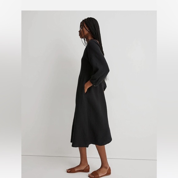 NEW • Madewell • Women’s Lightspun V-Neck Midi Dress black XX- small - Picture 2 of 5